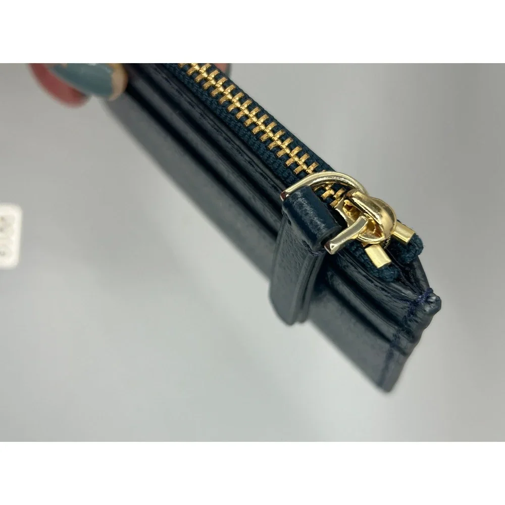 Kate Spade New York Black Leather Zip Card Holder Coin‎ Pouch Wristlet